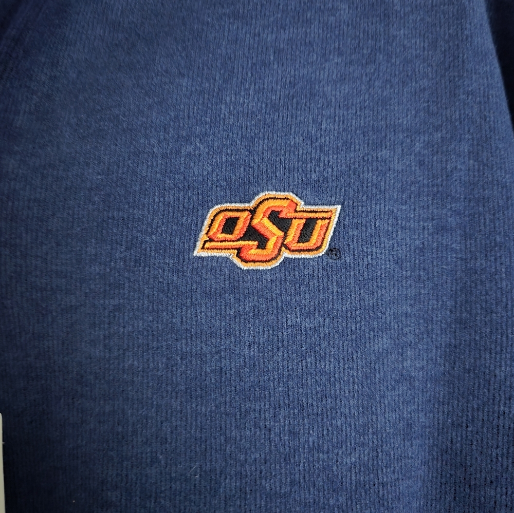 π PETER MILLAR OSU Oklahoma State University Quarter Zip Pullover Sweater - Picture 8 of 10
